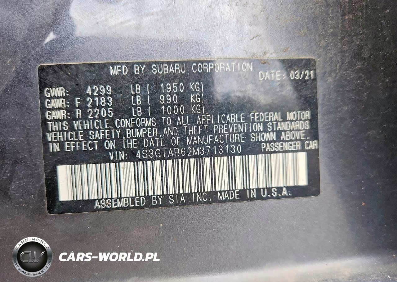 2021 Subaru Impreza VIN:4S3GTAB62M3713130 - 12