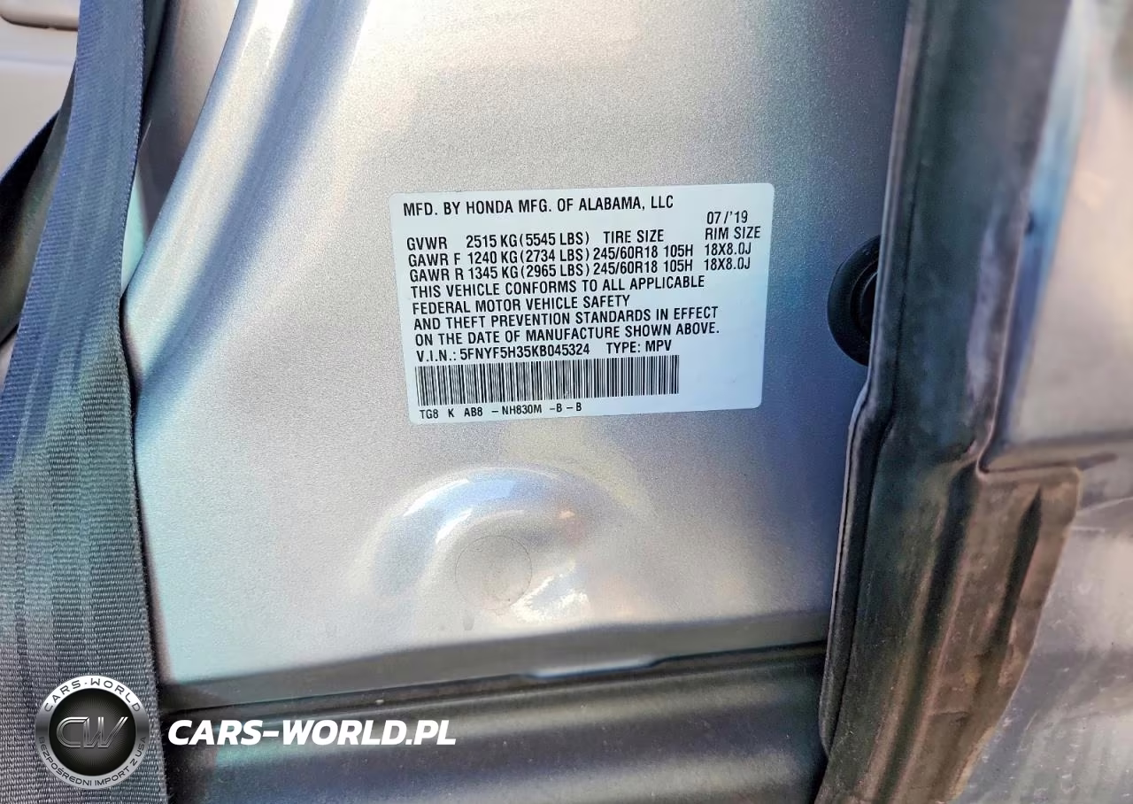 2019 Honda Pilot Ex VIN:5FNYF5H35KB045324 - 13