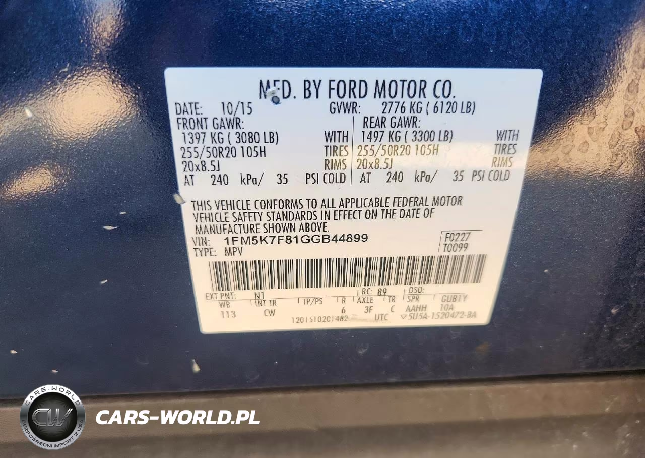 2016 Ford Explorer Limited VIN:1FM5K7F81GGB44899 - 14