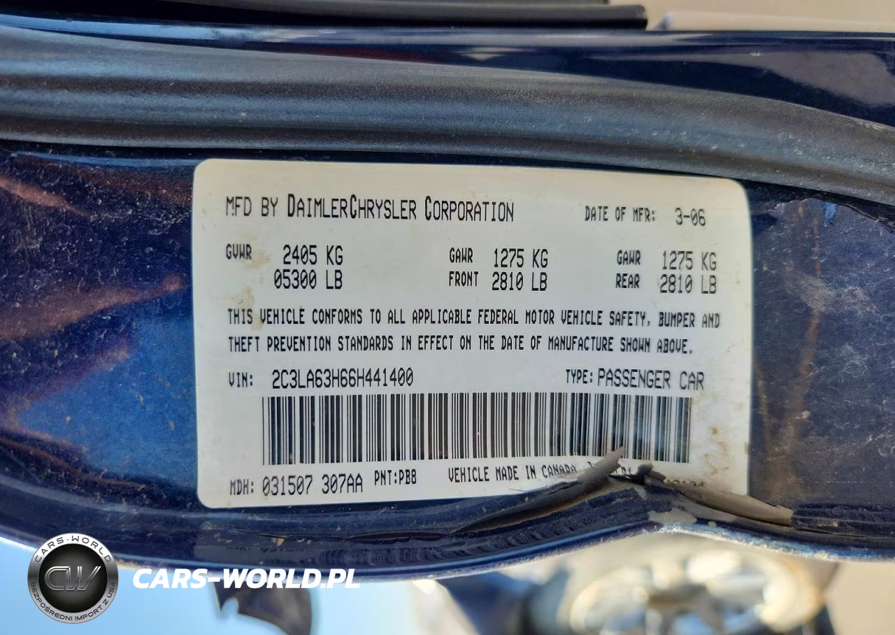 2006 Chrysler 300C VIN:2C3LA63H66H441400 - 12