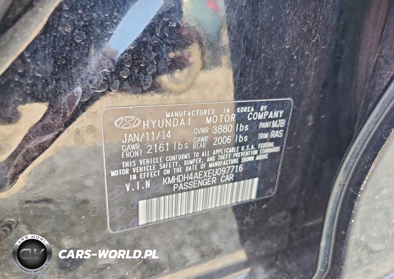 2014 Hyundai Elantra Limited VIN:KMHDH4AEXEU097716 - 12