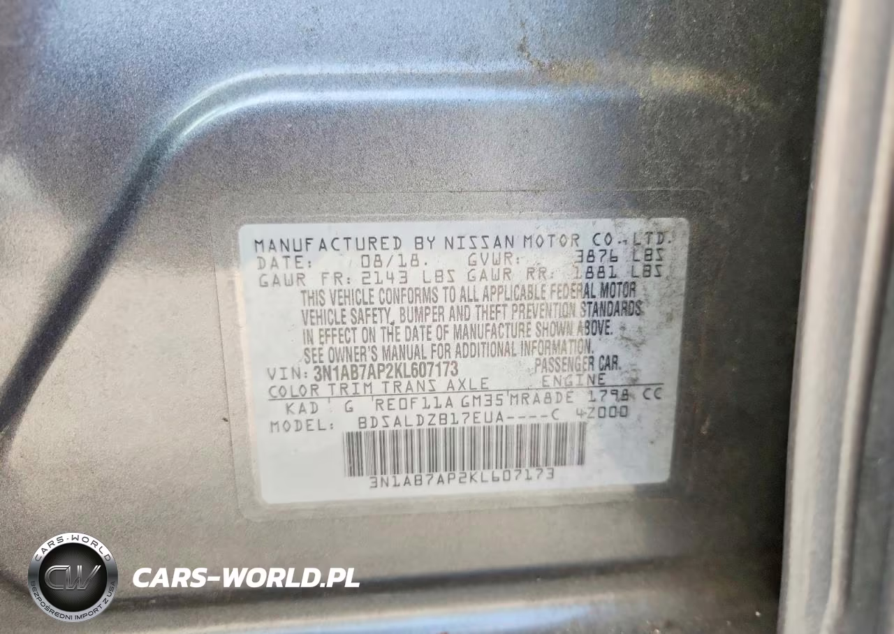 2019 Nissan Sentra Sv VIN:3N1AB7AP2KL607173 - 12