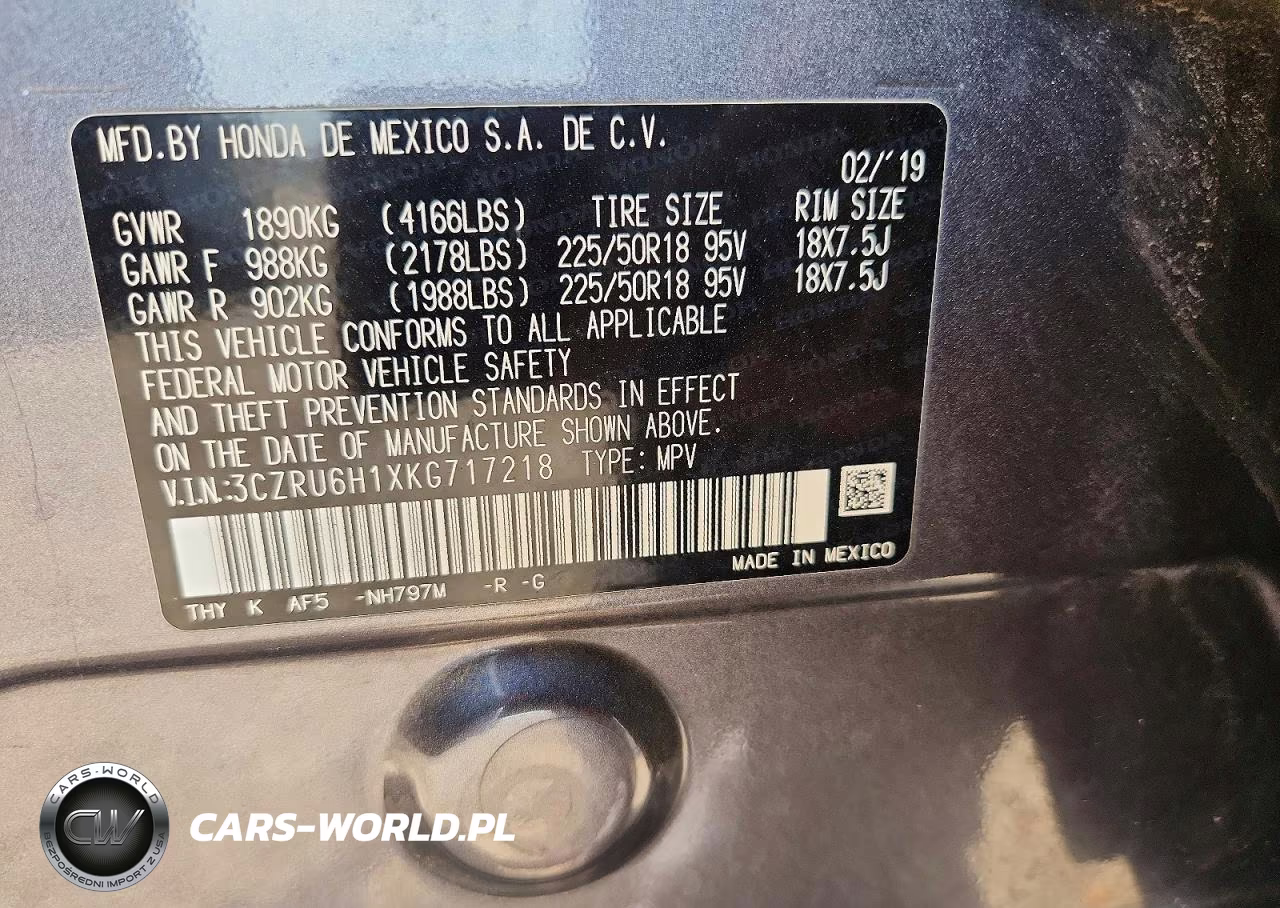 2019 Honda Hr-V Sport VIN:3CZRU6H1XKG717218 - 12