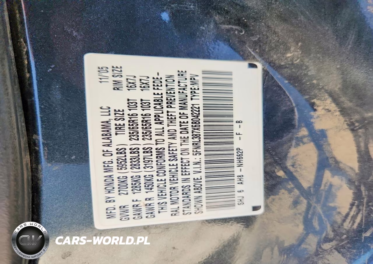 2006 Honda Odyssey Exl VIN:5FNRL387X6B042221 - 14