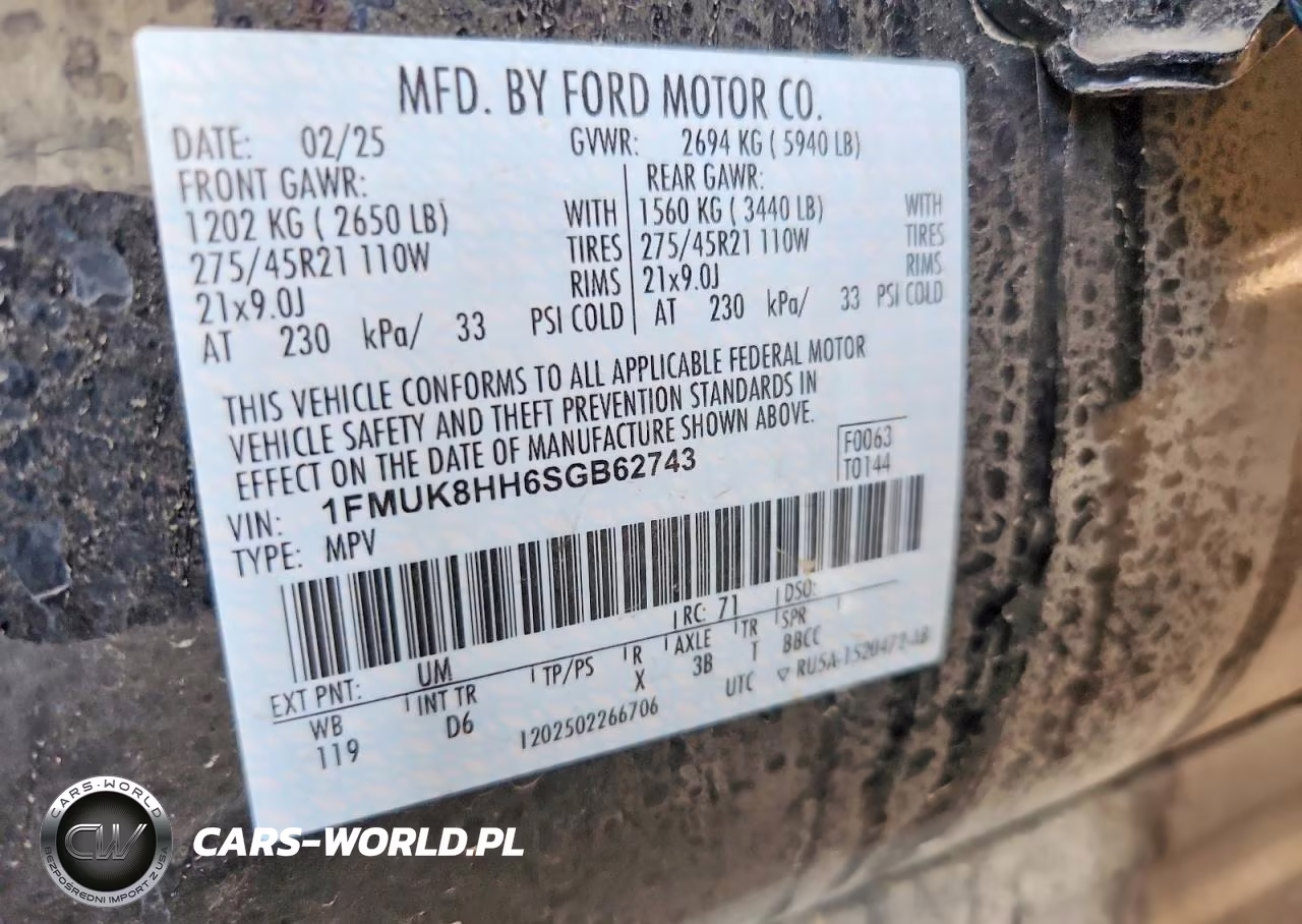 2025 Ford Explorer Platinum VIN:1FMUK8HH6SGB62743 - 14