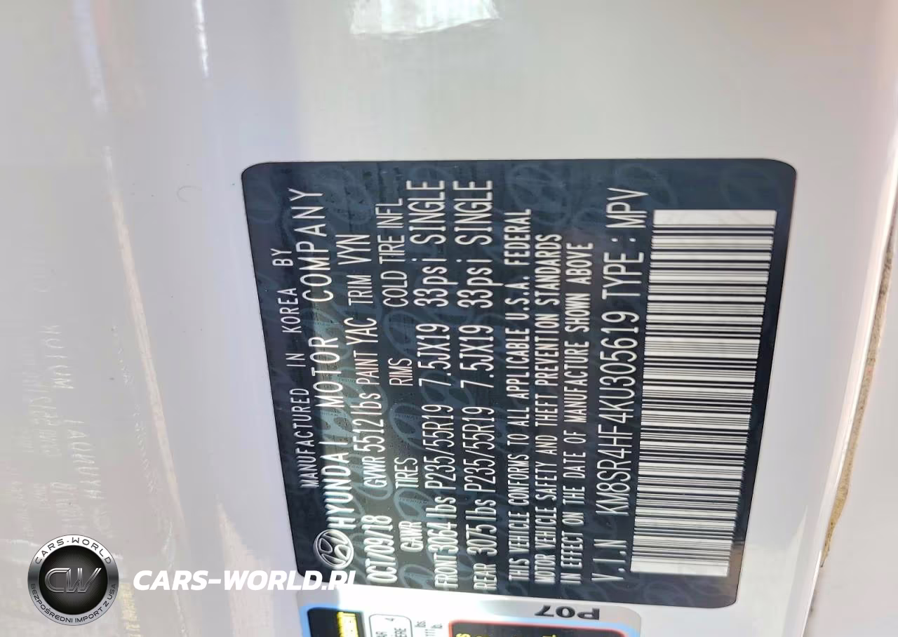 2019 Hyundai Santa Fe Xl Limited Ultimate VIN:KM8SR4HF4KU305619 - 12