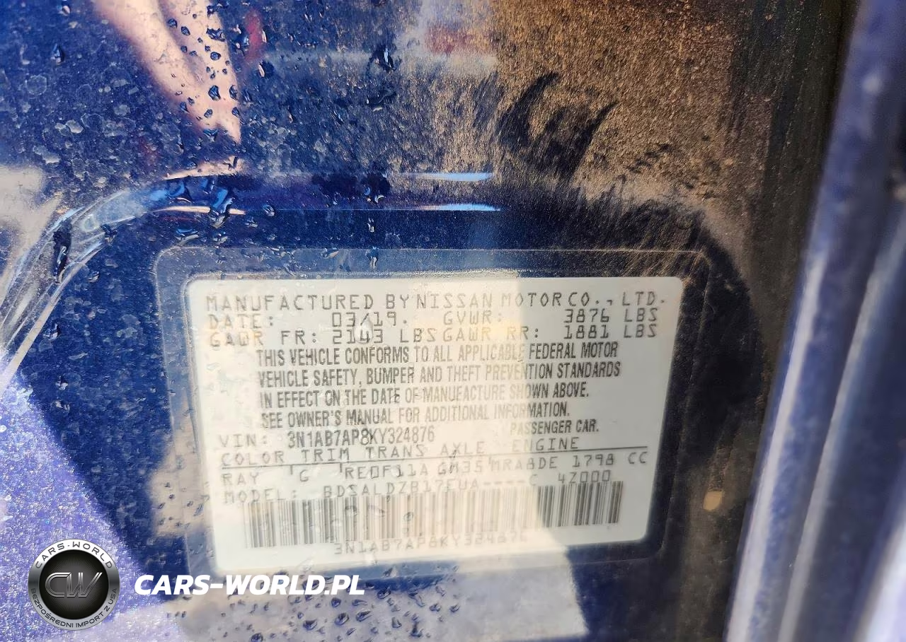 2019 Nissan Sentra Sv VIN:3N1AB7AP8KY324876 - 12
