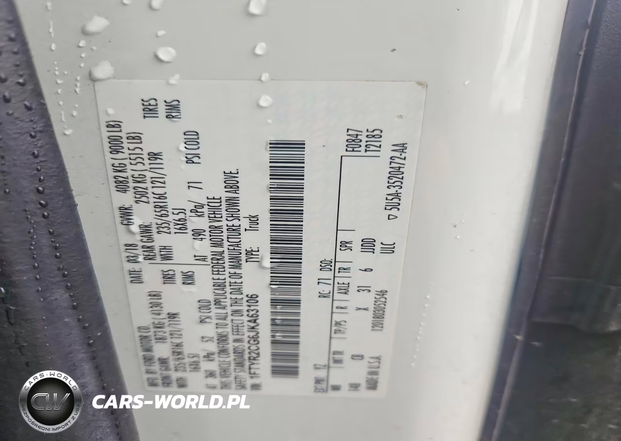 2018 Ford Transit T-250 VIN:1FTYR2CG6JKA63106 - 13