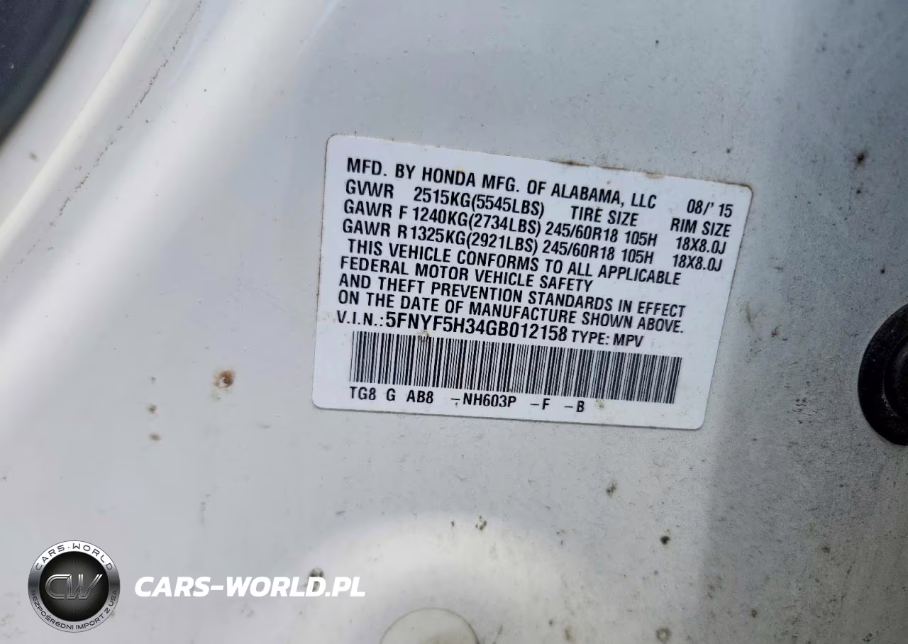 2016 Honda Pilot Ex VIN:5FNYF5H34GB012158 - 13