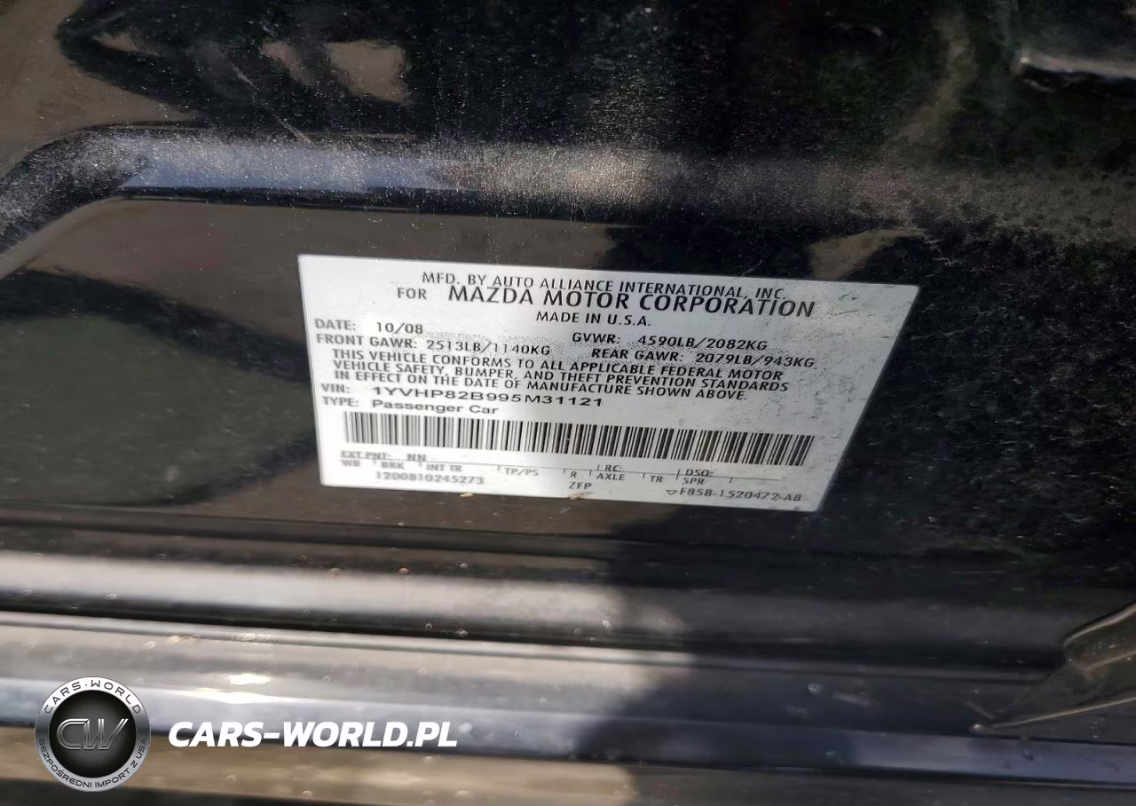2009 Mazda 6 S VIN:1YVHP82B995M31121 - 12