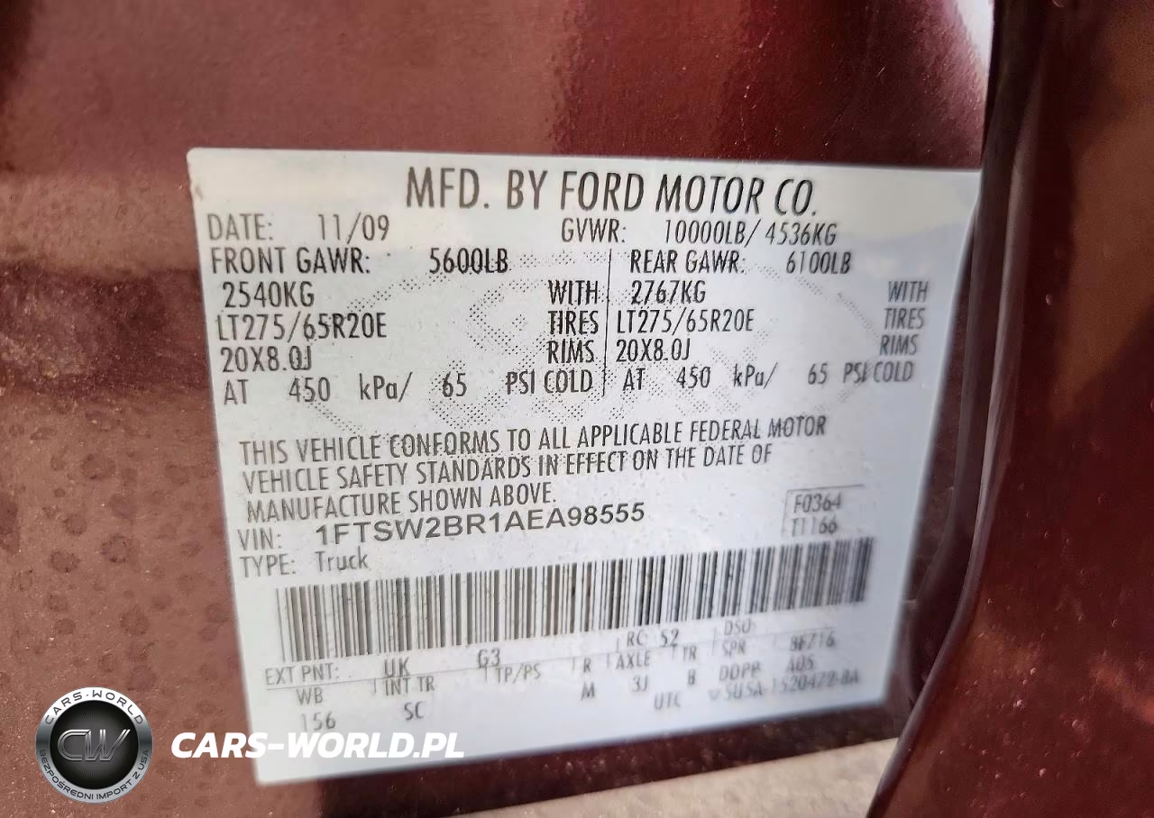 2010 Ford F250 Super Duty VIN:1FTSW2BR1AEA98555 - 12
