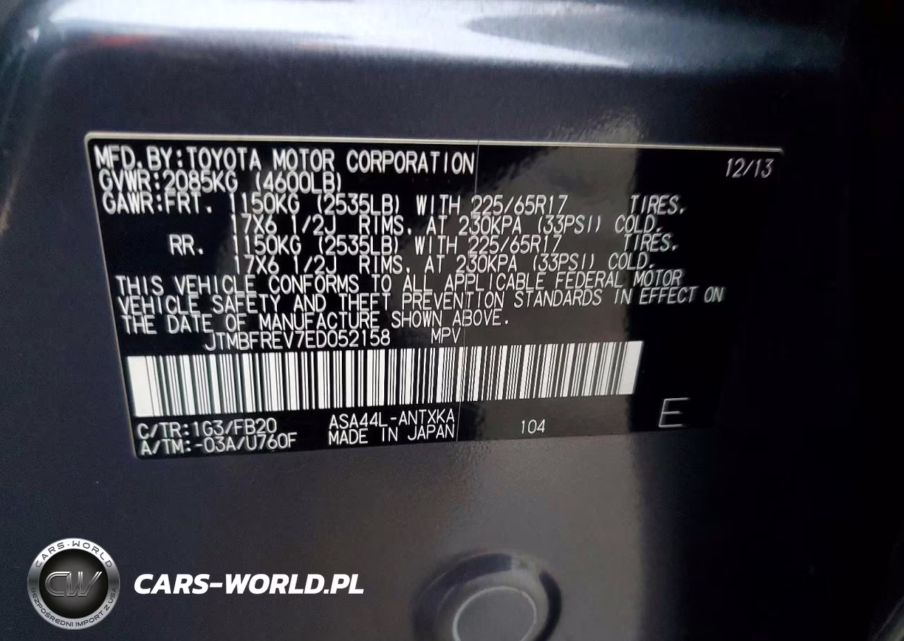 2014 Toyota Rav4 Le VIN:JTMBFREV7ED052158 - 13