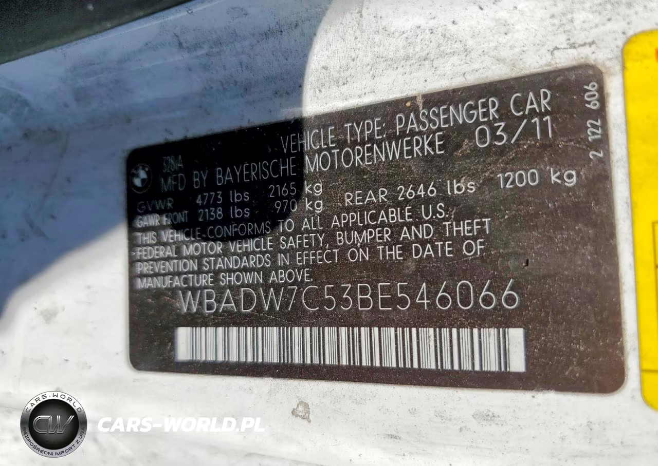 2011 BMW 328 I Sulev VIN:WBADW7C53BE546066 - 12