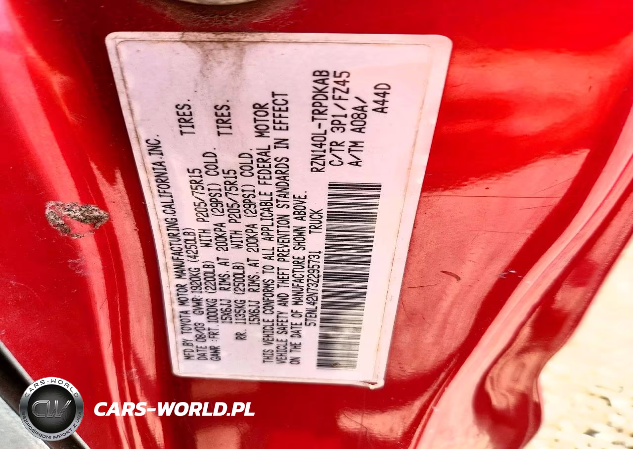 2003 Toyota Tacoma Base VIN:5TENL42N73Z295731 - 12