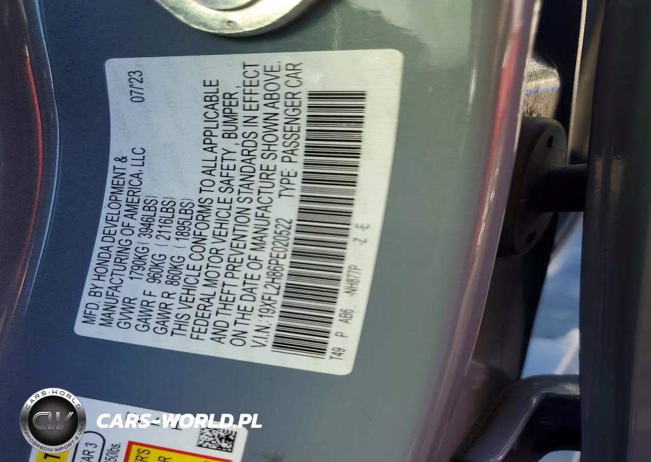 2023 Honda Civic Sport VIN:19XFL2H86PE020522 - 13