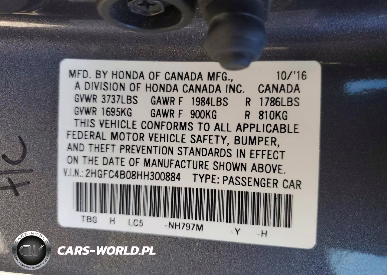 2017 Honda Civic Lx VIN:2HGFC4B08HH300884 - 12