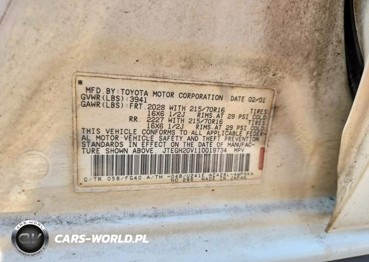 2001 Toyota Rav4 Base VIN:JTEGH20V110019734 - 12