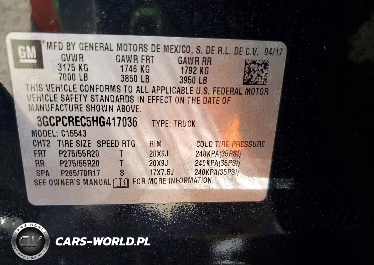 2017 Chevrolet Silverado C1500 Lt VIN:3GCPCREC5HG417036 - 13