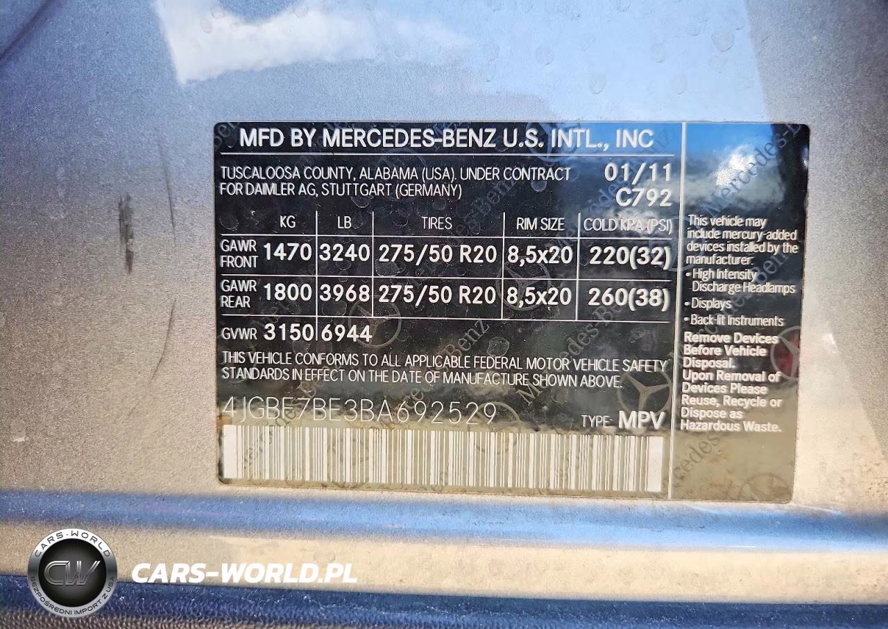2011 Mercedes-Benz Gl 450 4Matic VIN:4JGBF7BE3BA692529 - 13
