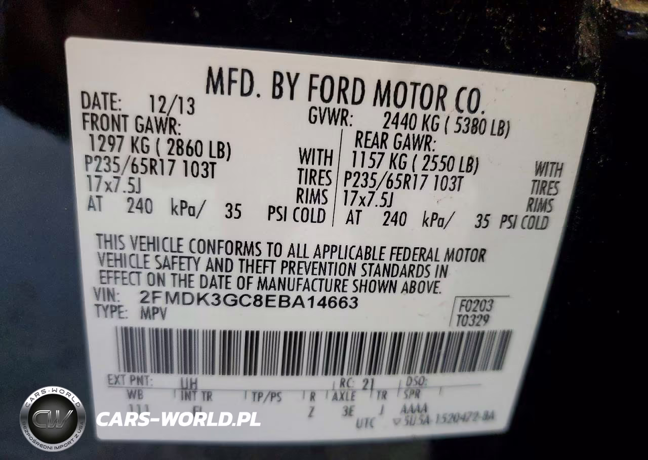 2014 Ford Edge Se VIN:2FMDK3GC8EBA14663 - 13