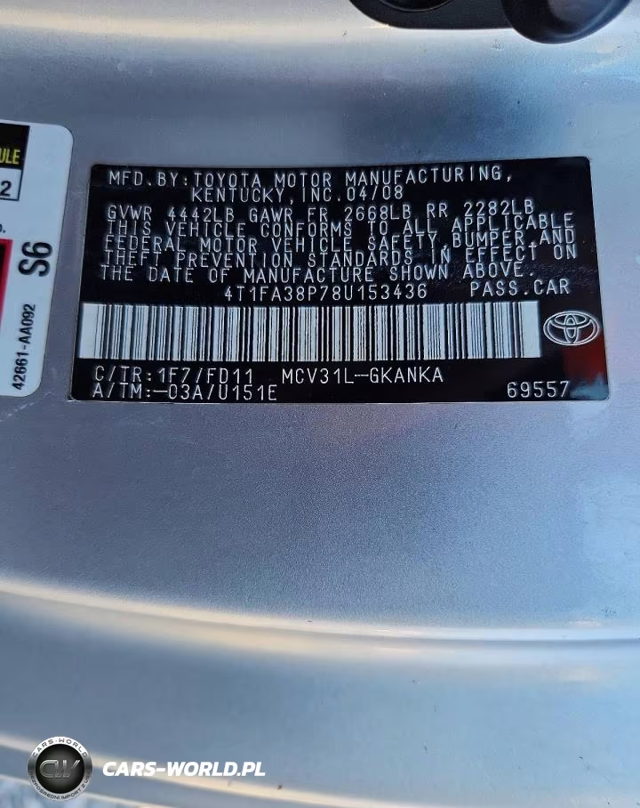 2008 Toyota Camry Solara Sport V6 VIN:4T1FA38P78U153436 - 12