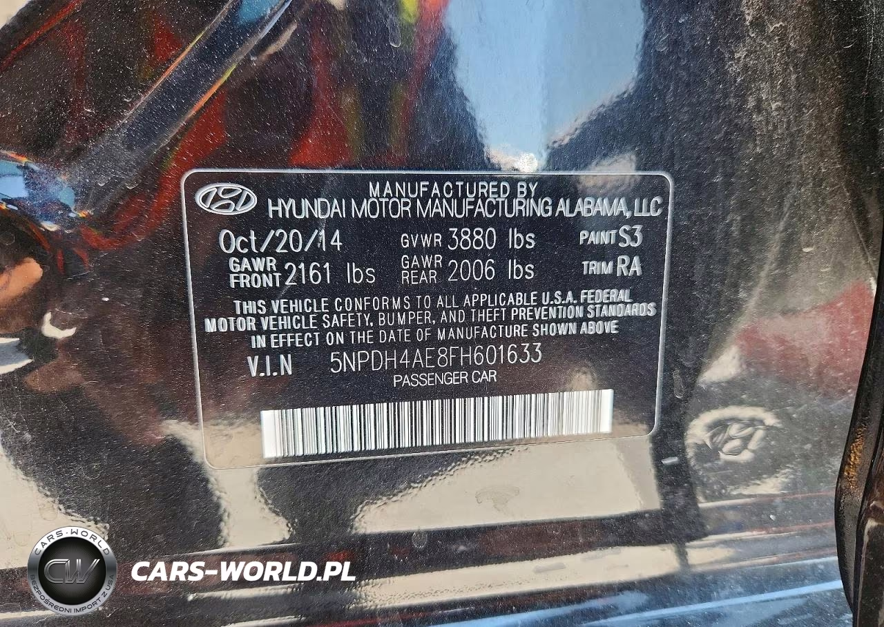 2015 Hyundai Elantra Se VIN:5NPDH4AE8FH601633 - 13
