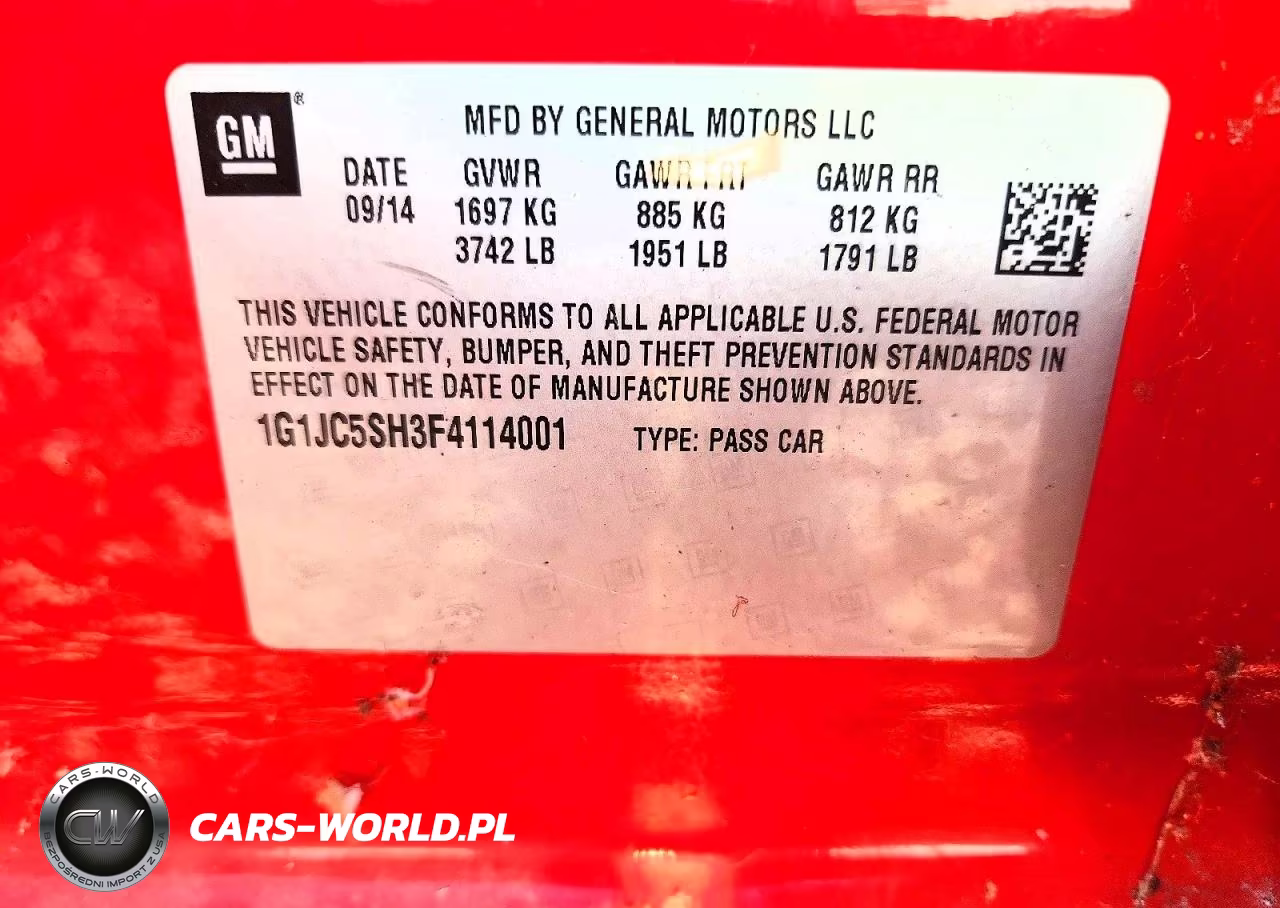 2015 Chevrolet Sonic Lt VIN:1G1JC5SH3F4114001 - 12