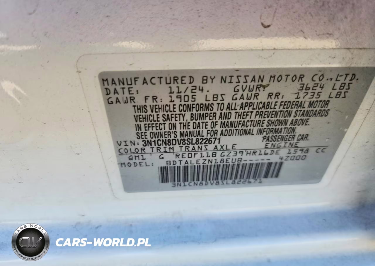 2025 Nissan Versa S VIN:3N1CN8DV8SL822671 - 12