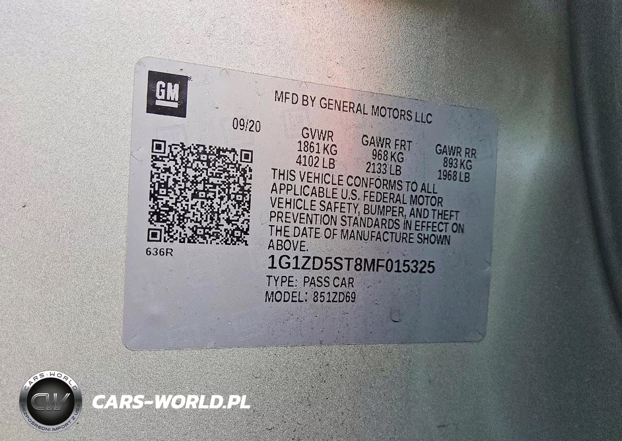 2021 Chevrolet Malibu Lt VIN:1G1ZD5ST8MF015325 - 12