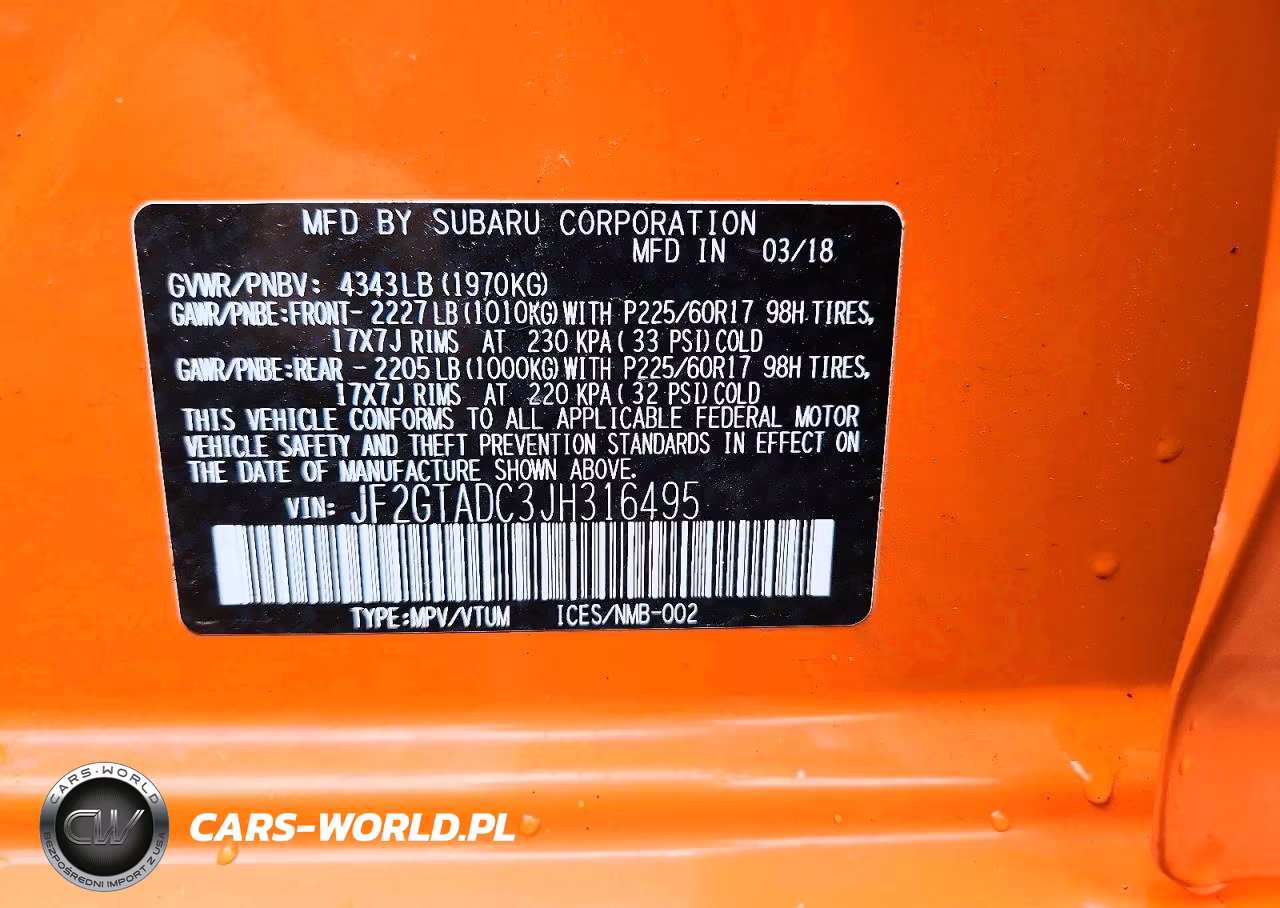 2018 Subaru Crosstrek 2.0I Premium VIN:JF2GTADC3JH316495 - 12