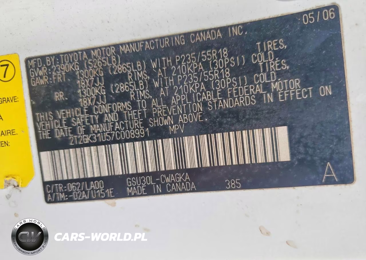 2007 Lexus Rx 350 VIN:2T2GK31U57C008991 - 13