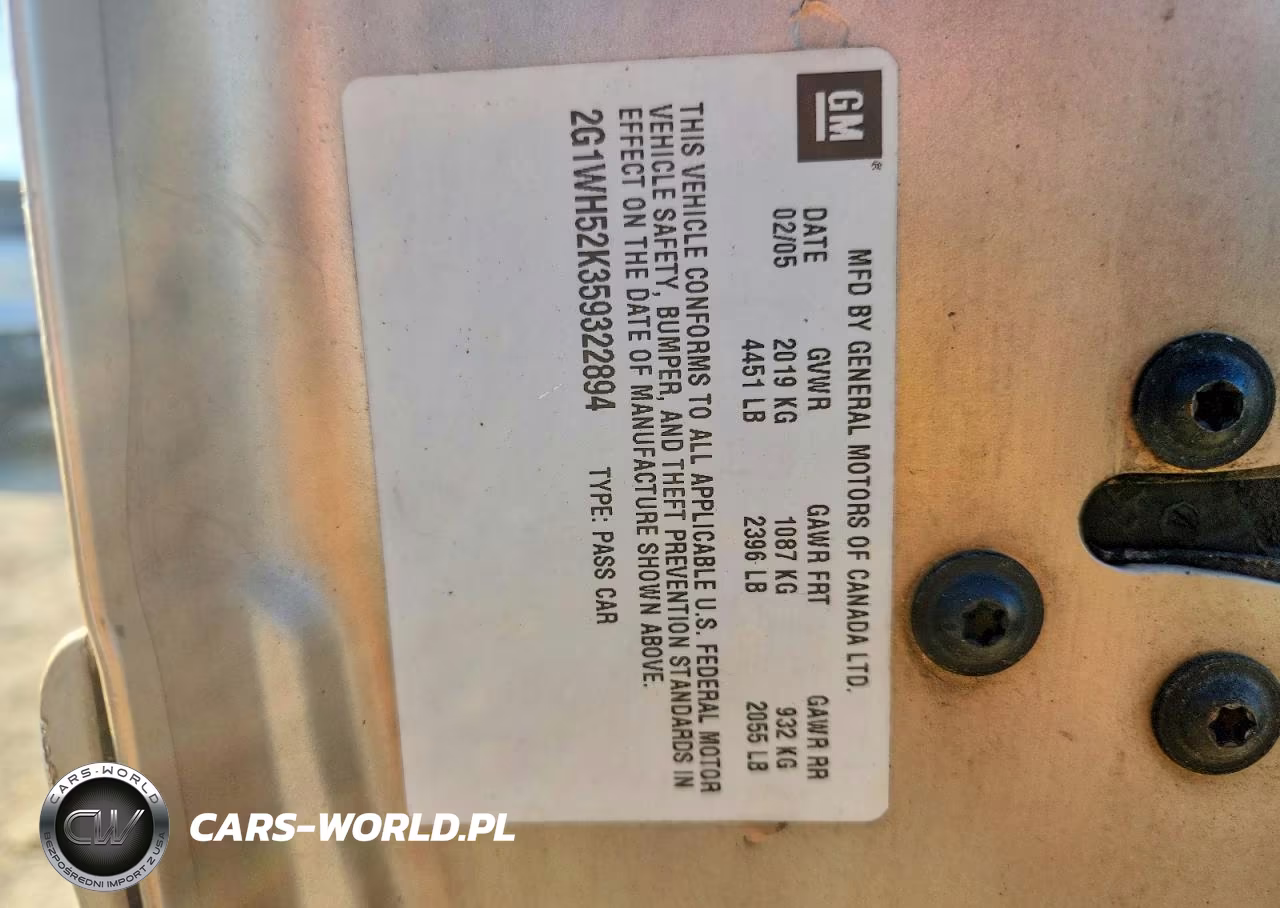 2005 Chevrolet Impala Ls VIN:2G1WH52K359322894 - 12
