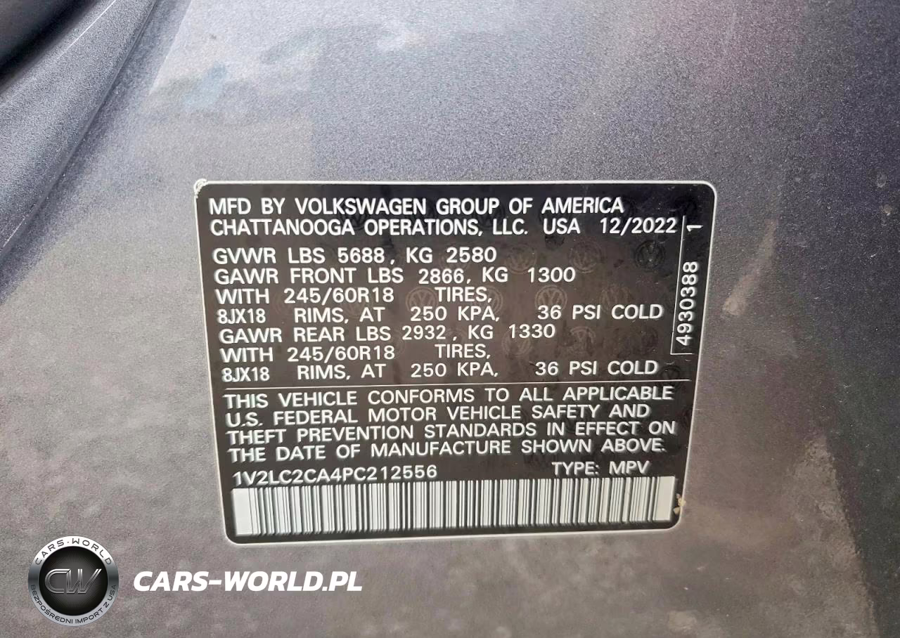 2023 Volkswagen Atlas Cross Sport Se VIN:1V2LC2CA4PC212556 - 13