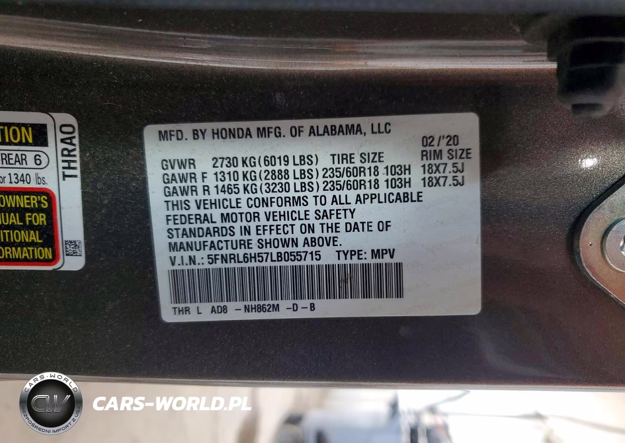 2020 Honda Odyssey Ex VIN:5FNRL6H57LB055715 - 13
