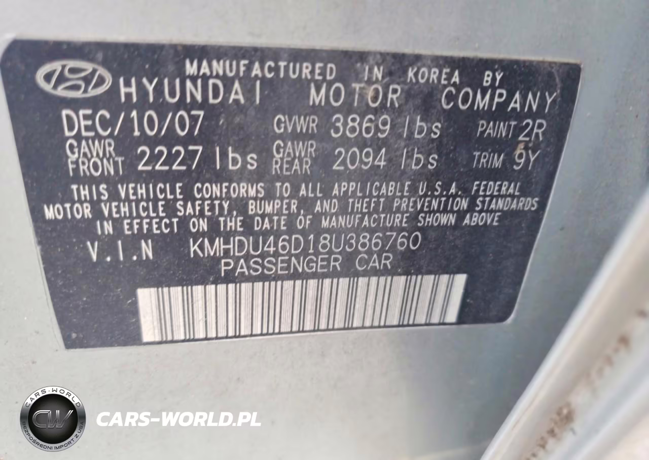2008 Hyundai Elantra Gls VIN:KMHDU46D18U386760 - 12