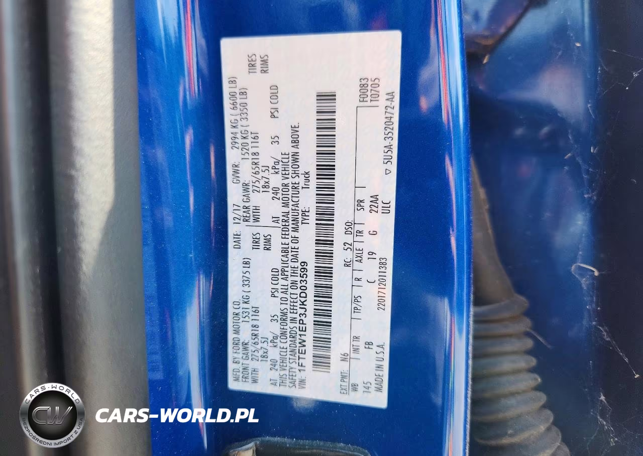 2018 Ford F150 Supercrew VIN:1FTEW1EP3JKD03599 - 12