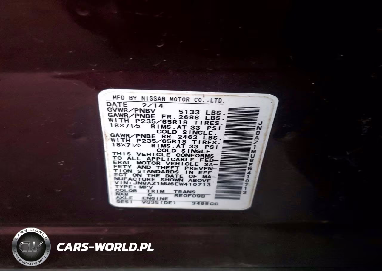 2014 Nissan Murano Sl VIN:JN8AZ1MU6EW410713 - 12