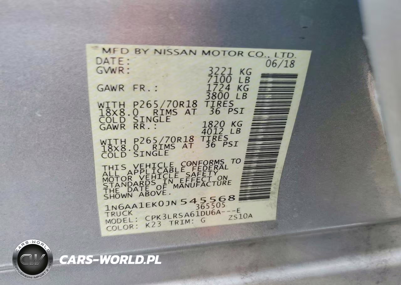 2018 Nissan Titan S VIN:1N6AA1EK0JN545568 - 12