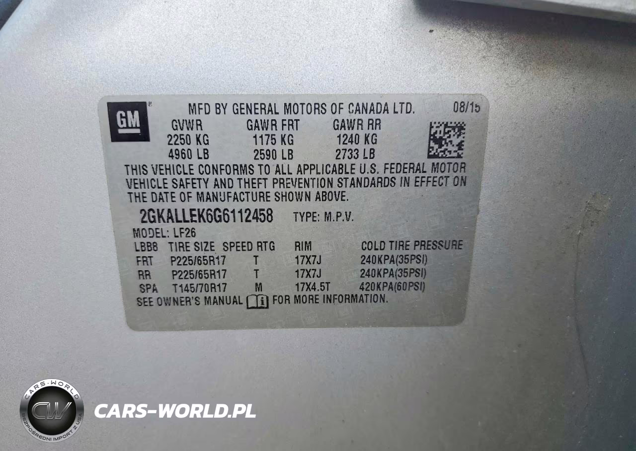 2016 GMC Terrain Sl VIN:2GKALLEK6G6112458 - 13