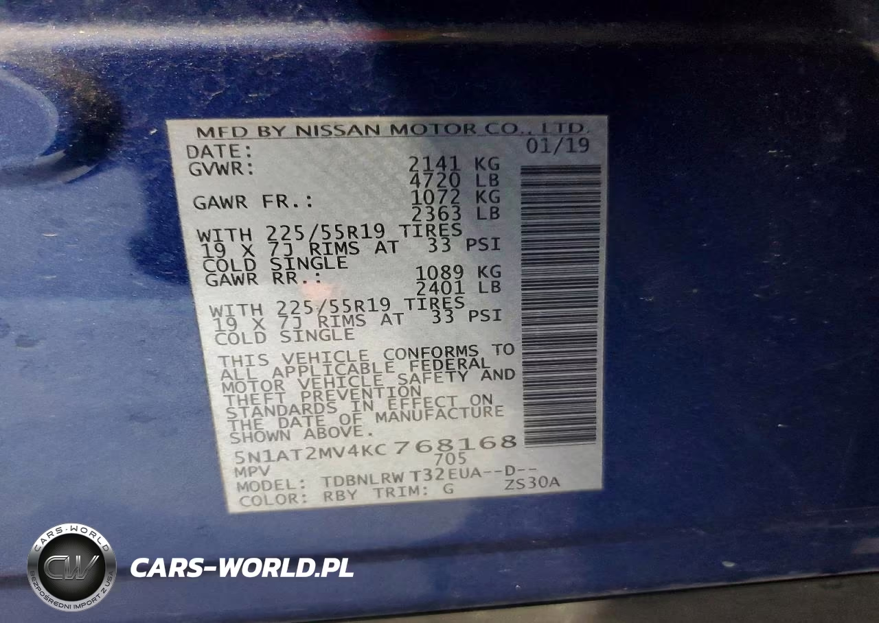 2019 Nissan Rogue Sl VIN:5N1AT2MV4KC768168 - 13