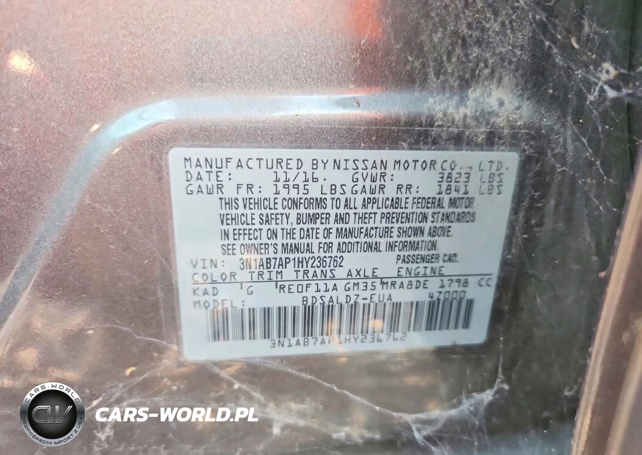 2017 Nissan Sentra Sv VIN:3N1AB7AP1HY236762 - 12