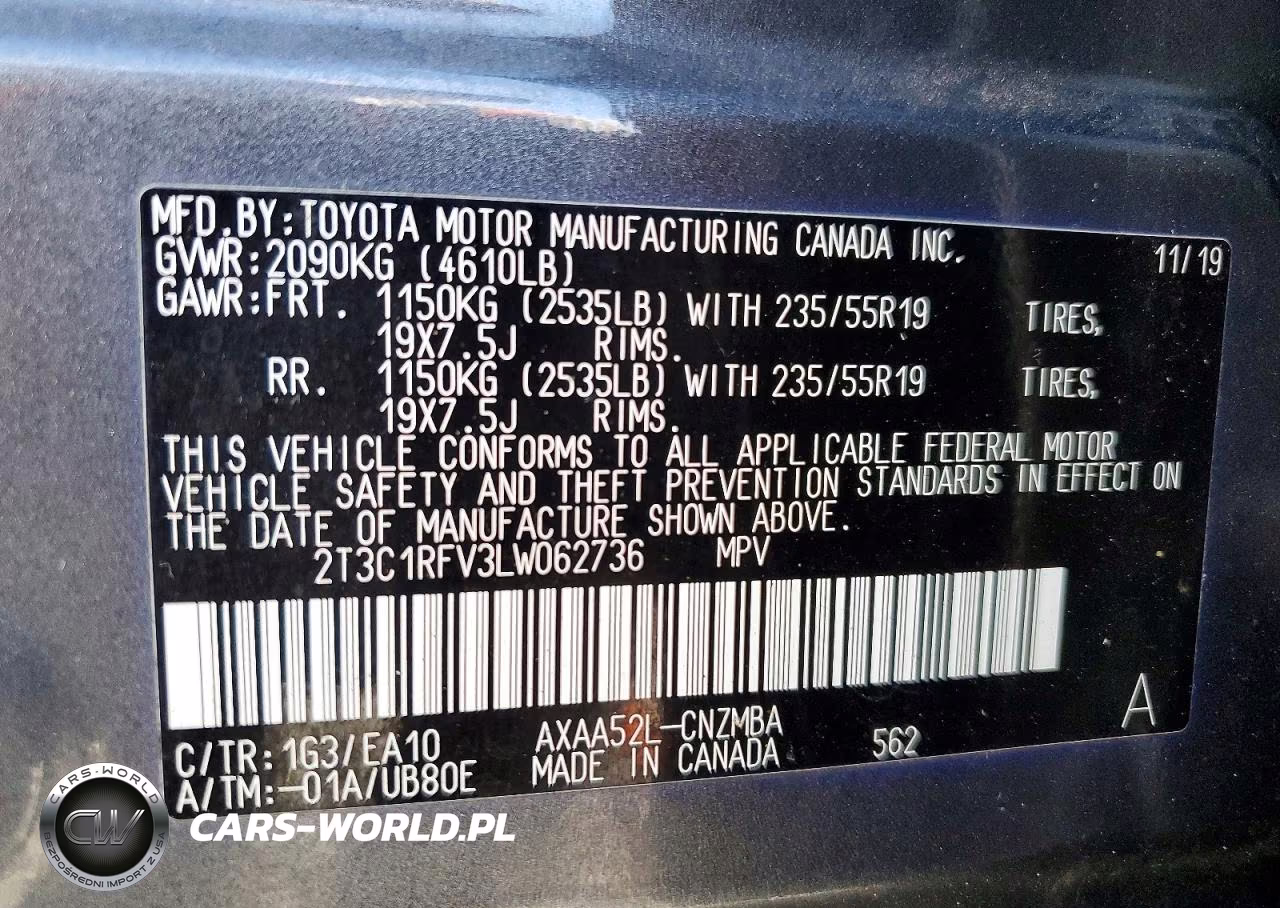 2020 Toyota Rav4 Xle Premium VIN:2T3C1RFV3LW062736 - 13