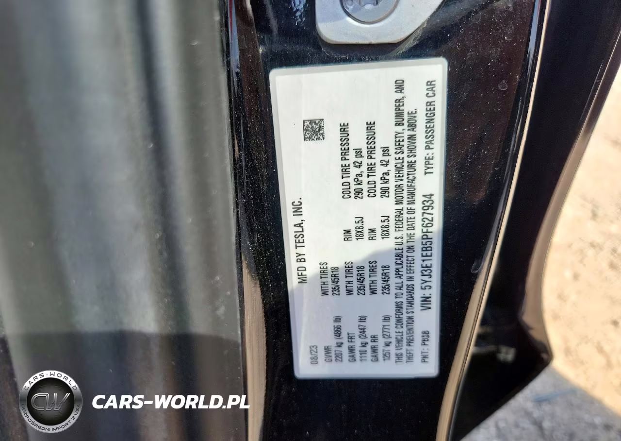 2023 Tesla Model 3 VIN:5YJ3E1EB5PF627934 - 12