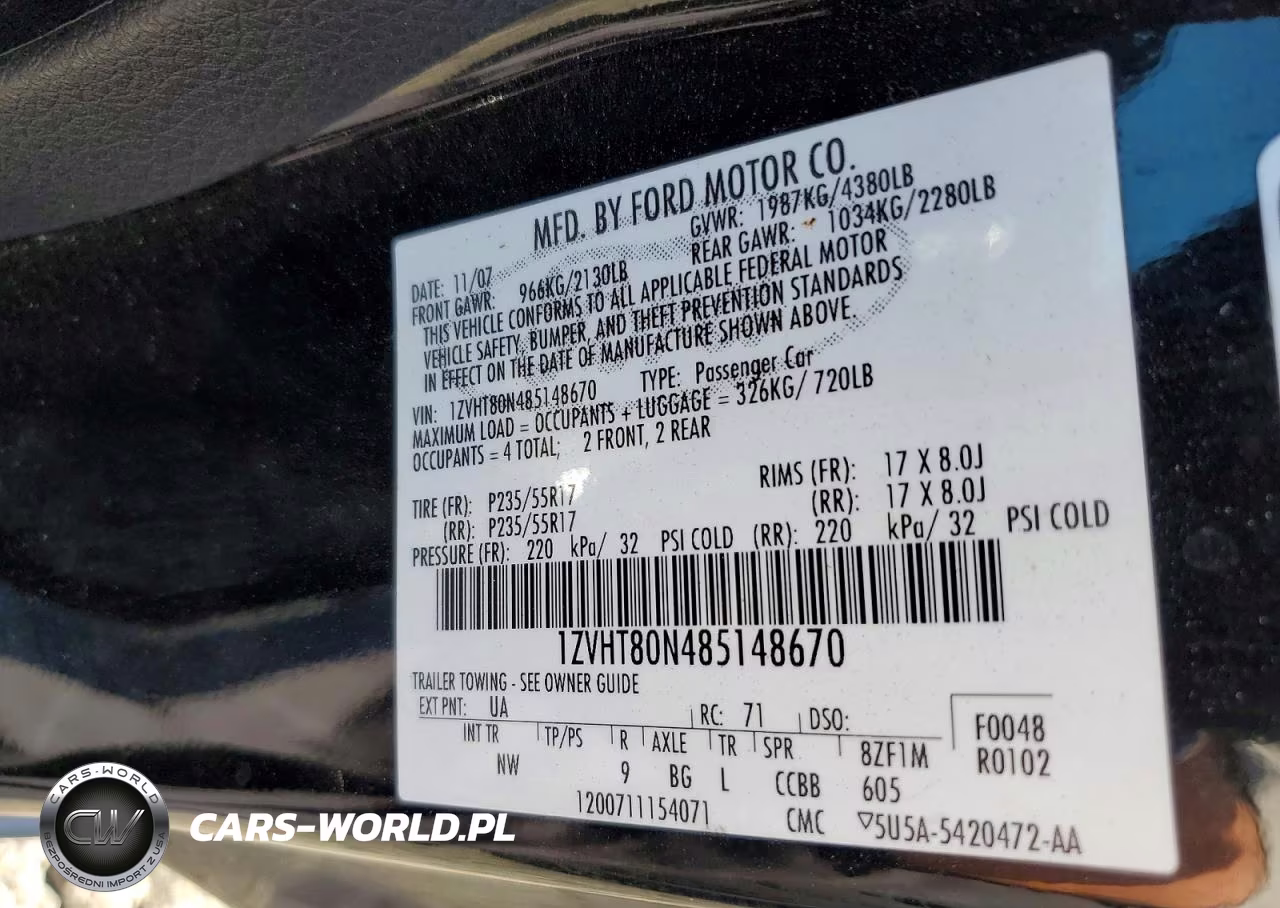 2008 Ford Mustang VIN:1ZVHT80N485148670 - 12