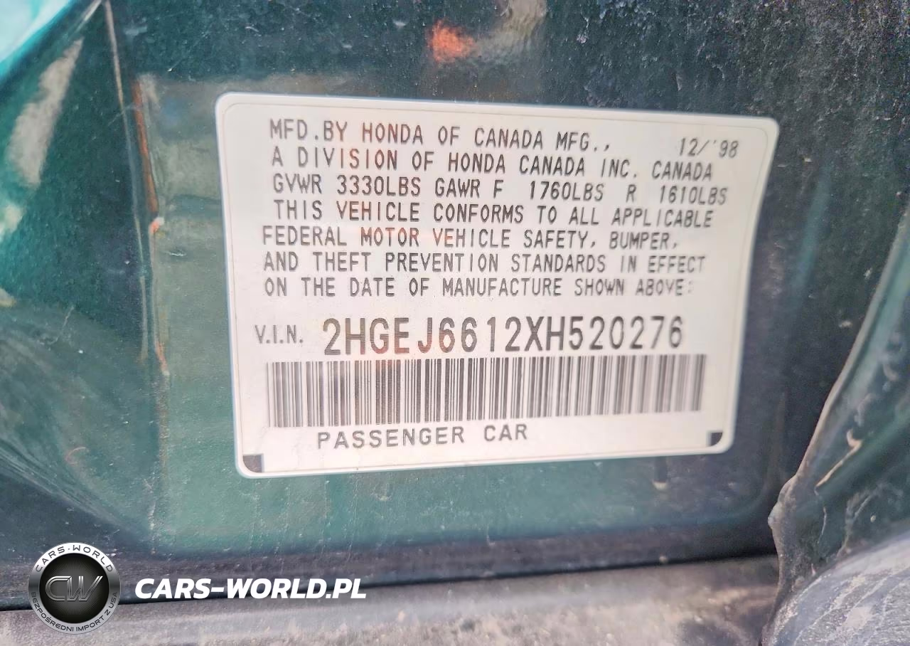 1999 Honda Civic Base VIN:2HGEJ6612XH520276 - 12
