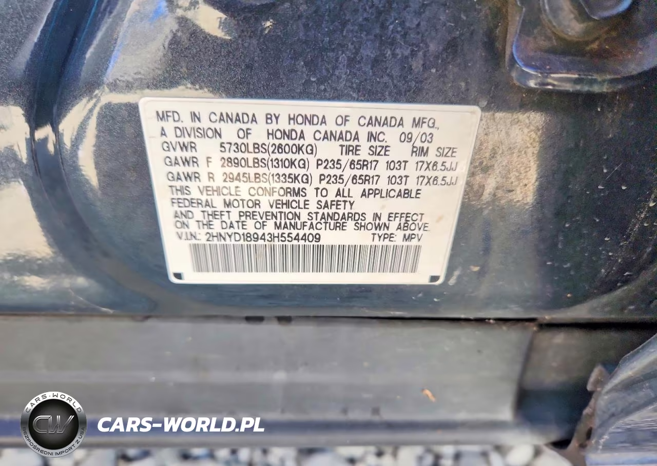 2003 Acura Mdx Touring VIN:2HNYD18943H554409 - 13