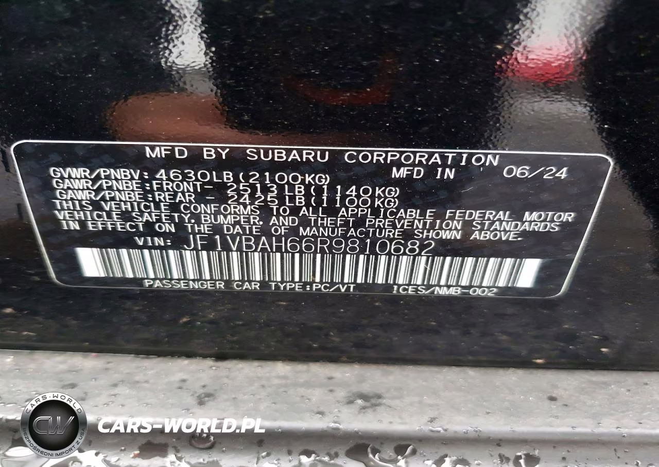 2024 Subaru Wrx Premium VIN:JF1VBAH66R9810682 - 12