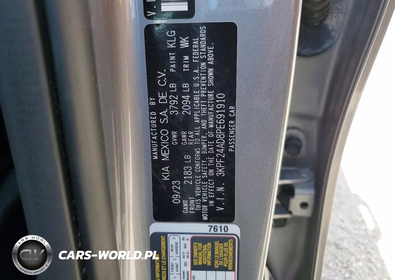 2023 Kia Forte Lxs VIN:3KPF24AD8PE691910 - 12