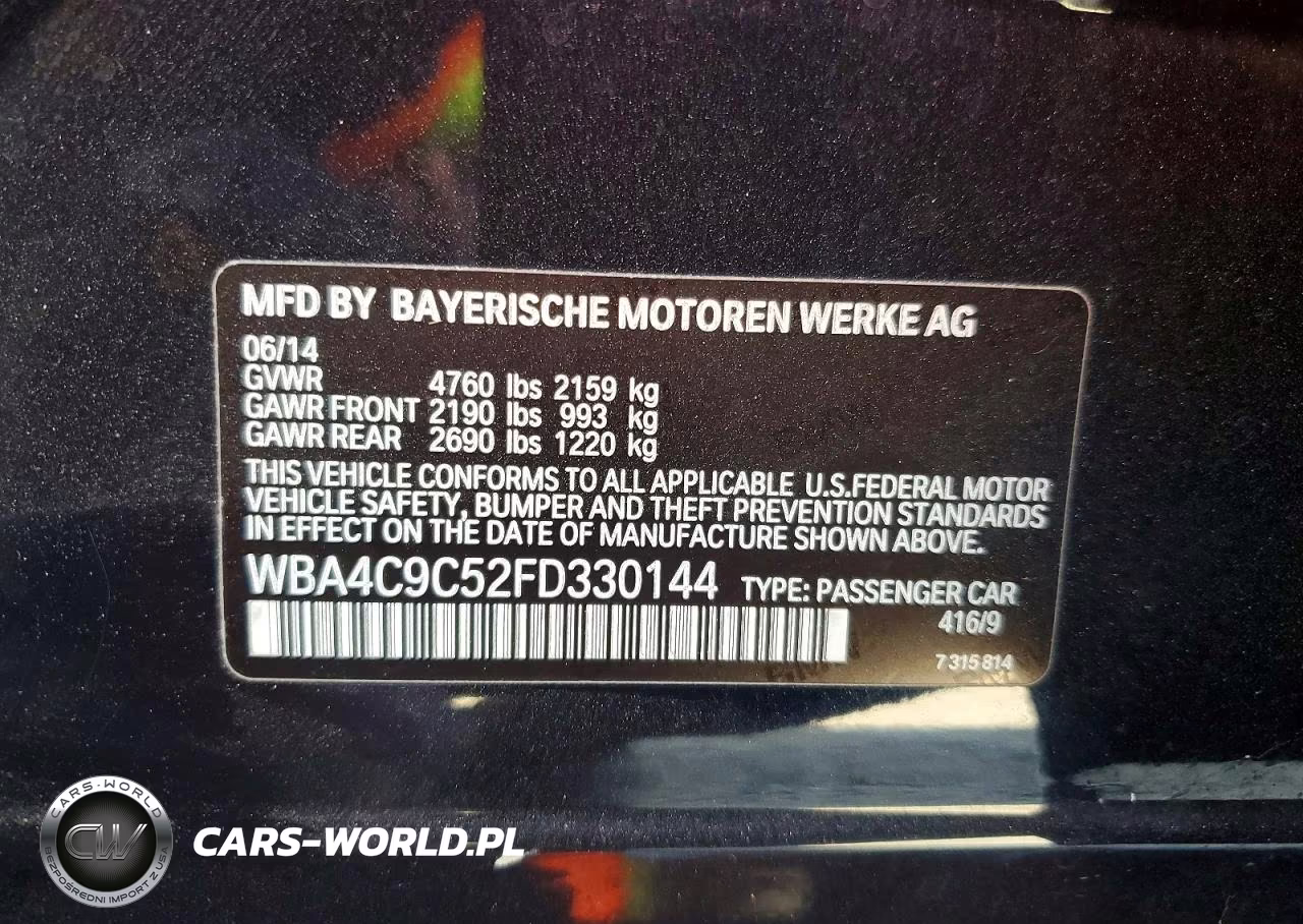 2015 BMW 428 Xi Gran Coupe Sulev VIN:WBA4C9C52FD330144 - 12