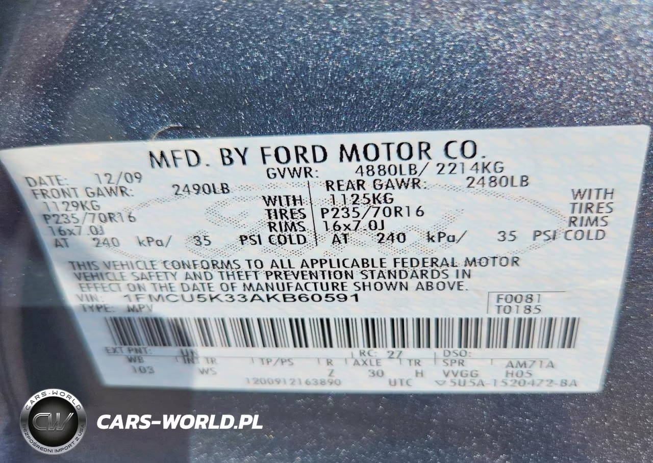 2010 Ford Escape Hybrid VIN:1FMCU5K33AKB60591 - 13